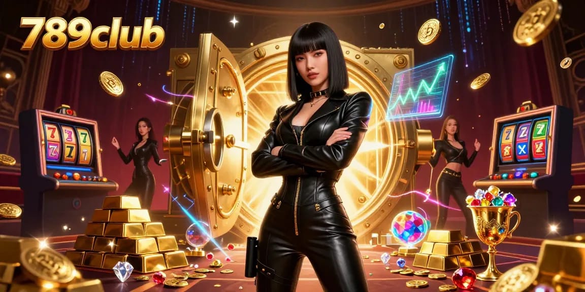 Engage with the exciting atmosphere of 789club's futuristic casino filled with treasures.