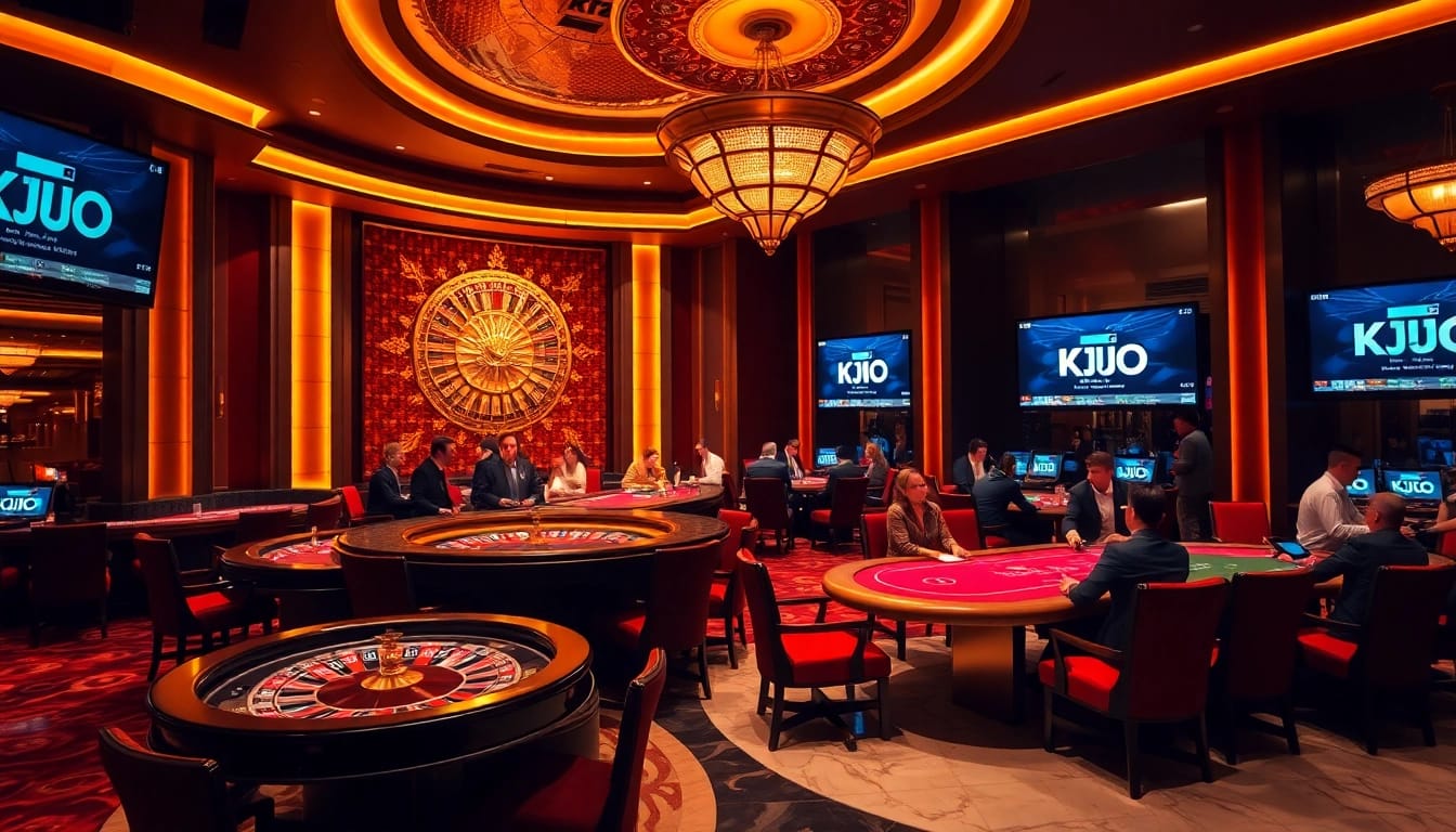KJC casino experience with roulette and poker tables in a luxurious setting