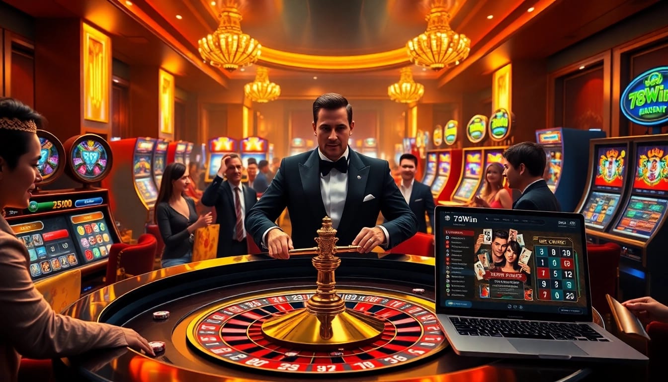 Experience thrilling gameplay at 78Win with vibrant casino tables filled with action.