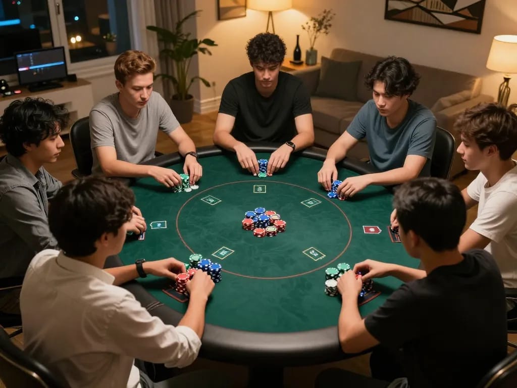 Players engaged in a strategic online poker game at vin88, highlighting thrilling gameplay.
