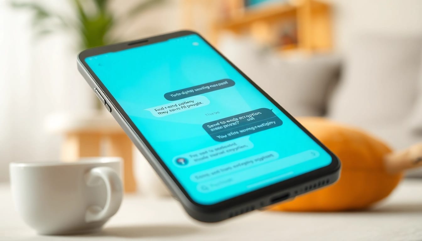 Potato messaging app interface on a smartphone screen with cozy setting