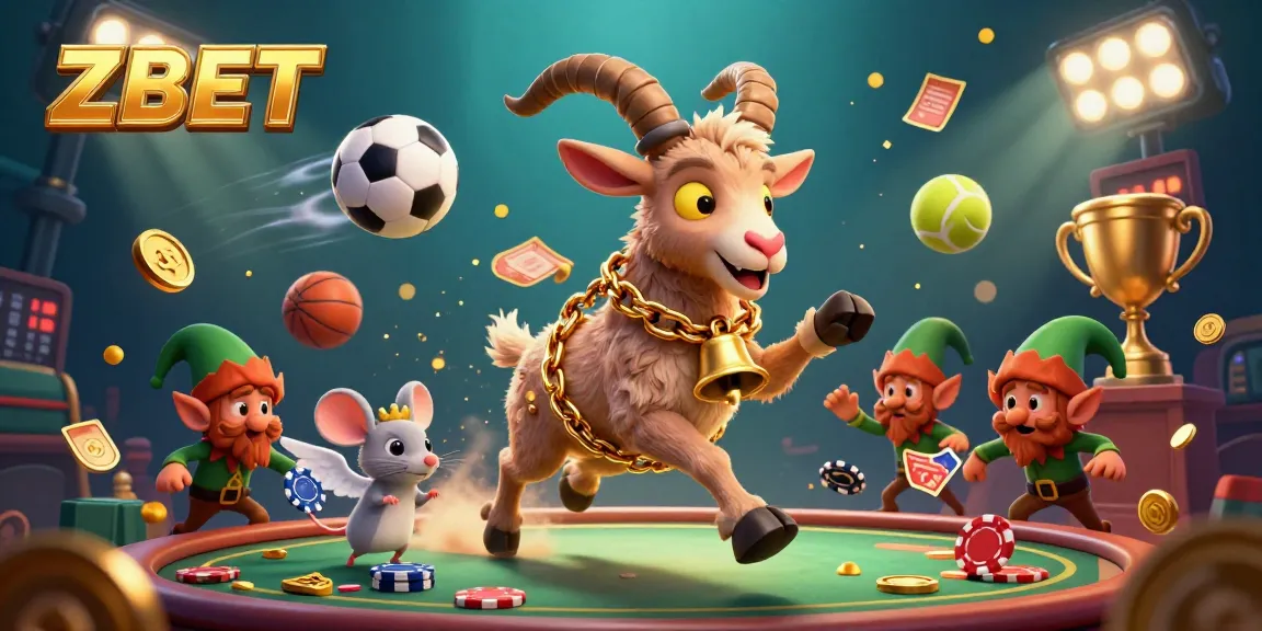 ZBET brings excitement to players with a lively casino scene featuring Krampus, angel mouse, and mischievous gremlins.