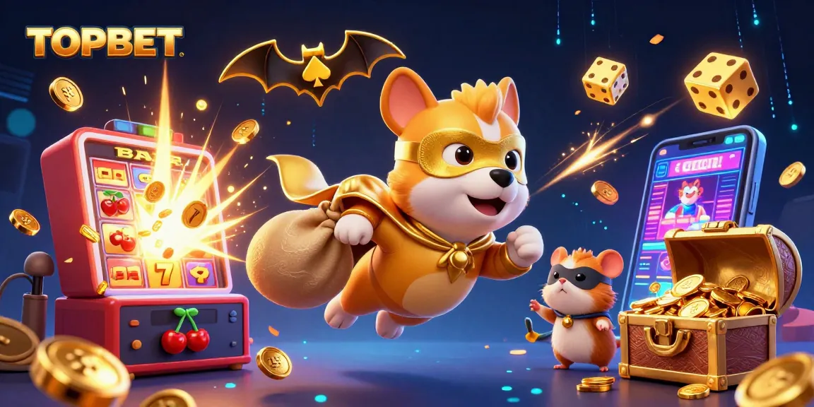 Experience the thrill of TOPBET with our dynamic 3D casino scene featuring action-packed gaming elements.