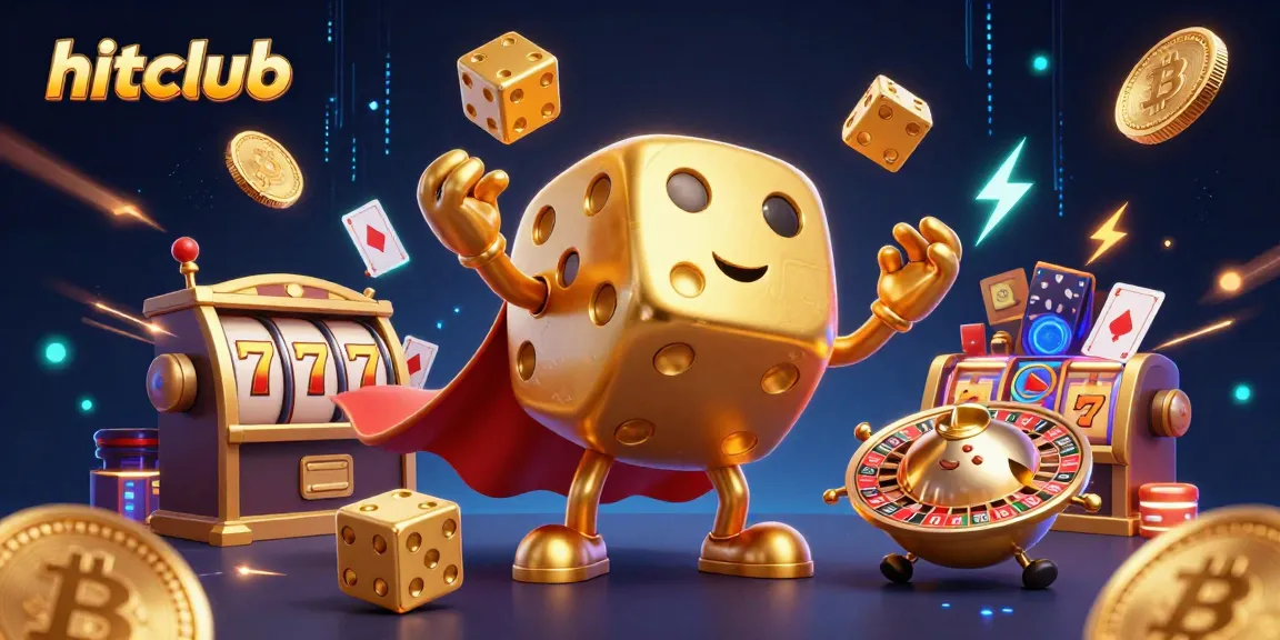 Engage with hitclub's vibrant casino scene featuring golden dice and thrilling game elements.