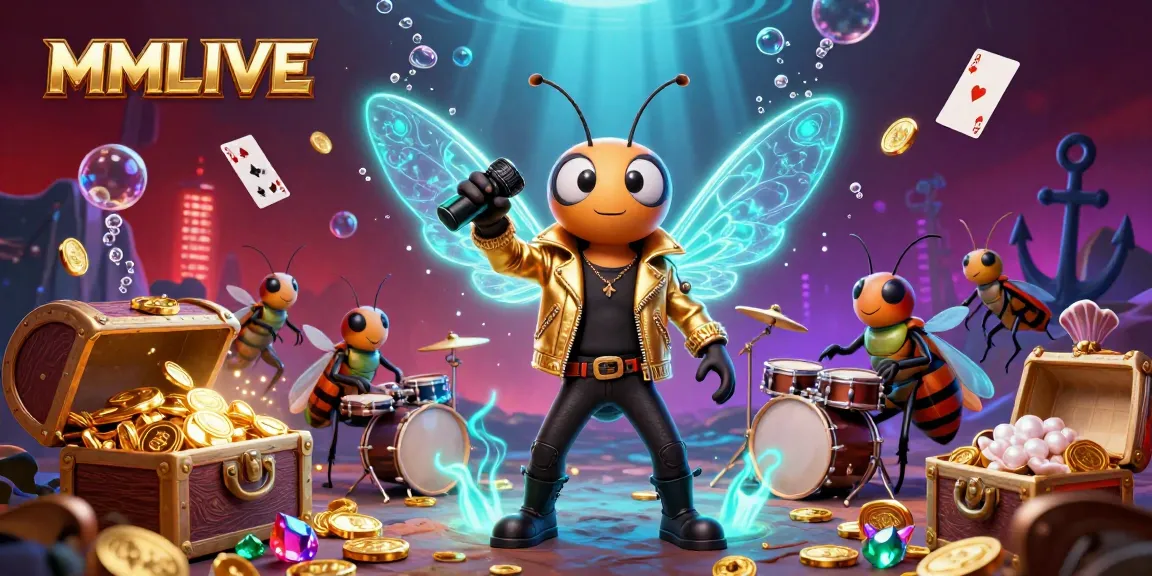 MMLIVE brings players into a vibrant gaming scene with colorful treasures and live interactions.