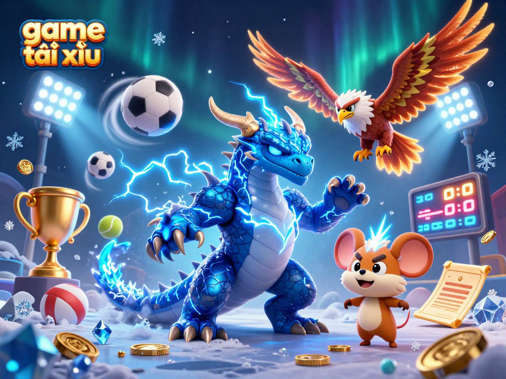 Engage in game tài xỉu with vibrant characters and dynamic betting elements in a thrilling casino scene.