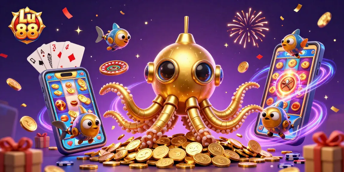 Experience thrilling wins at Lu 88 with vibrant casino elements from slot games, dice, and more.