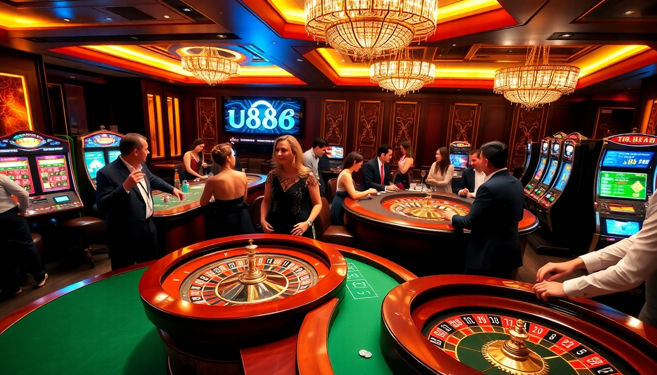 Experience the thrill of U888 as players engage in exciting casino games with vibrant visuals.