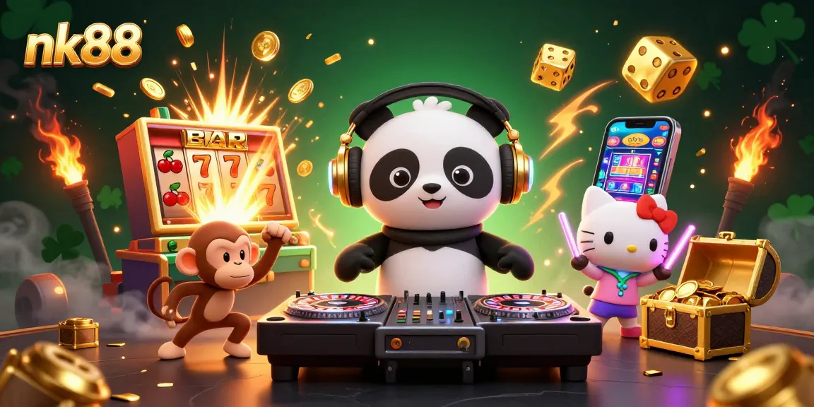 Experience thrilling gameplay with nk88, featuring vibrant 3D characters and casino-inspired elements.
