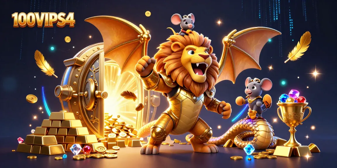 Experience thrilling gameplay with 100VIPS4's vibrant 3D casino illustration showcasing excitement and luxury.