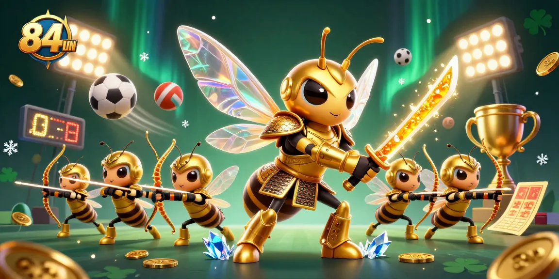 Experience the thrill of winning at 84WIN with vibrant casino action featuring a majestic golden hornet samurai.