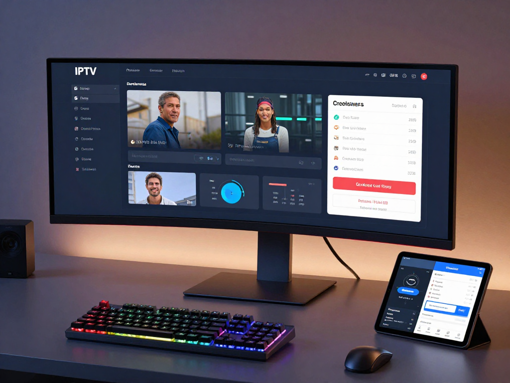 IPTV panel dashboard showcasing user management and analytics in a modern development environment.