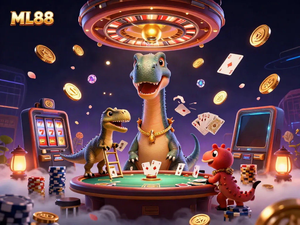 Experience thrilling gameplay with ML88, featuring animated casino scenes and vibrant characters.