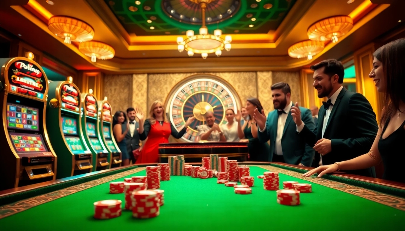 NK88 players enjoying a thrilling casino experience with vibrant games and engaging atmosphere.
