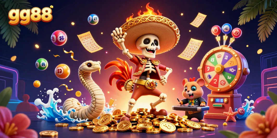 Experience exciting gaming with gg88 as the animated casino scene bursts with vibrant colors and rewards.