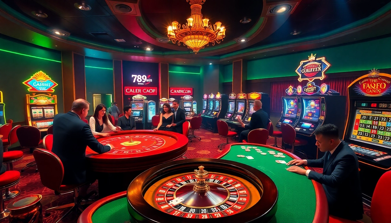 Players enjoying thrilling games at 789win's luxurious casino setting.