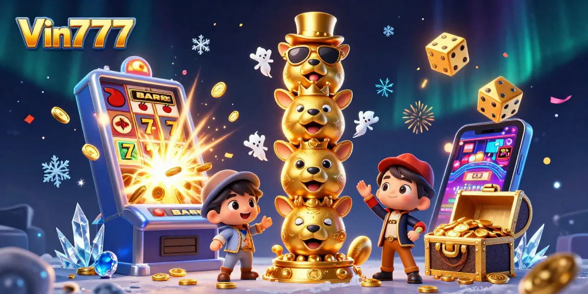Experience the thrill of Vin777 with vibrant jackpot scenes and dynamic casino game elements.