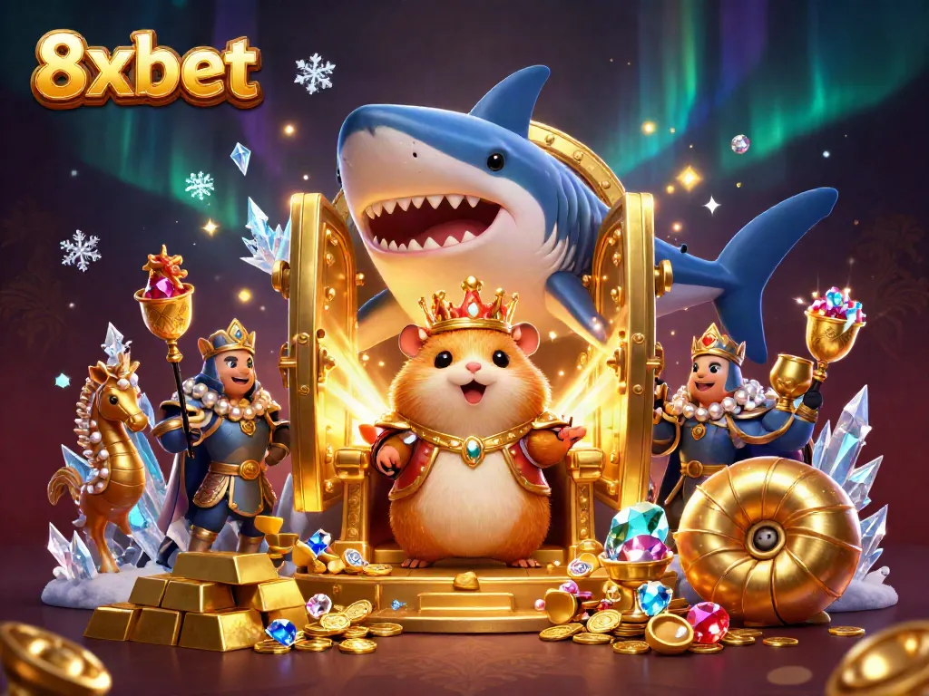 Experience thrilling gaming with 8xbet, where the golden hamster king reigns over treasures.
