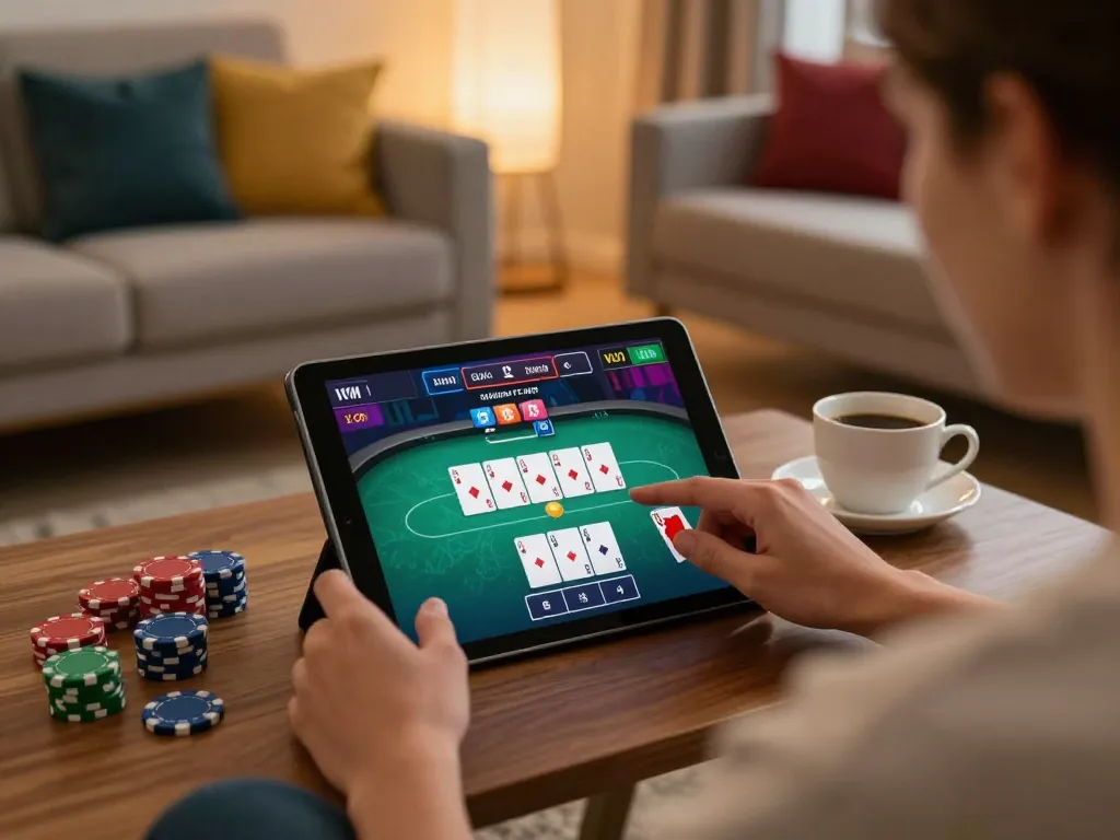 Experience online gambling excitement with XOCDIA88 while enjoying a cozy home setup.