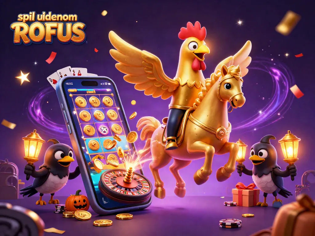 Experience thrilling action at spil uden om ROFUS with a golden rooster exploring the casino