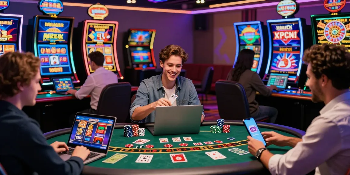 Players enjoying exciting games at non UK casinos available on https://sssk.org.uk, showcasing live blackjack and colorful interfaces.