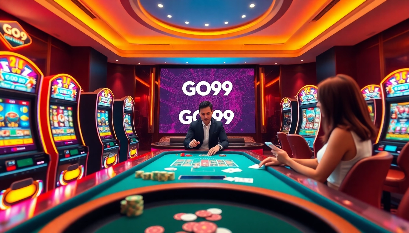 Experience excitement at GO99's vibrant online casino with stunning slot machines and professional dealers.