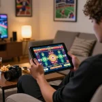 Engaging lô đề online gaming experience in a cozy home setting.