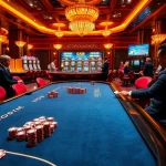 High-stakes gambling at Nhà Cái GA88, showcasing vibrant casino tables and professional players.
