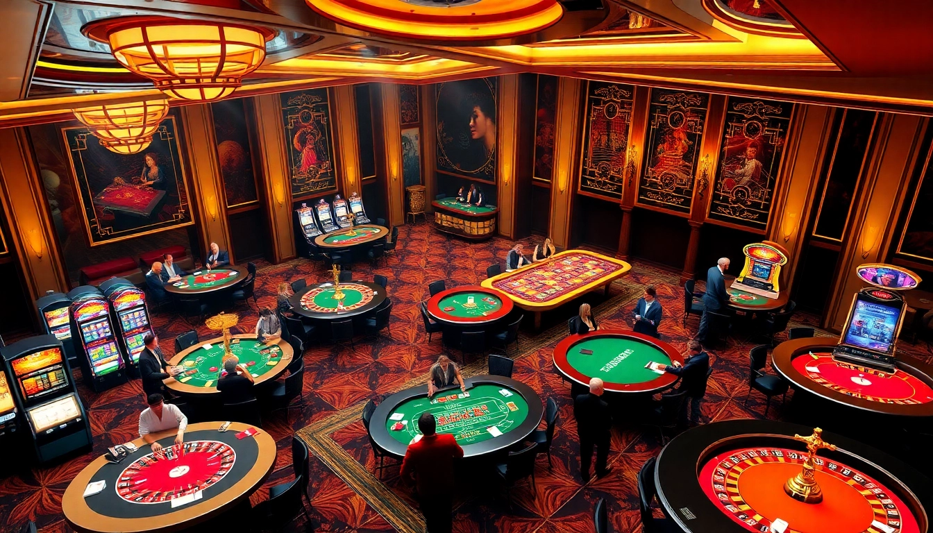 Players enjoying poker and roulette at S666hn.com, showcasing luxury gaming ambiance.