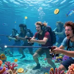 Exciting underwater gaming experience on https://79kingg.us/ with players enjoying a vibrant fishing game surrounded by marine life.