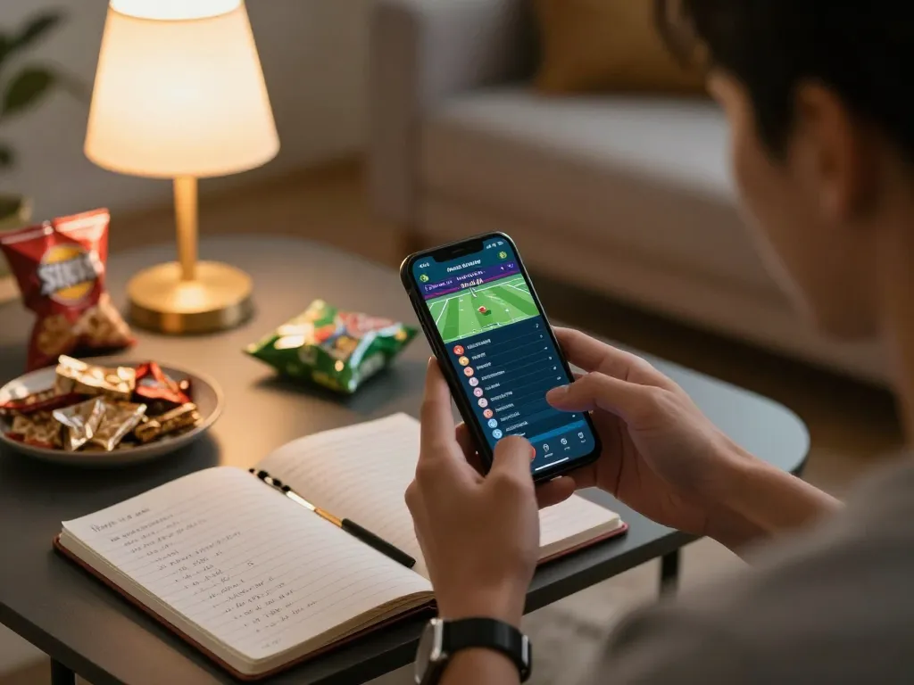 Persona che utilizza uno smartphone per scommesse live a casa, esplorando le opzioni di bookmaker con PayPal non AAMS per transazioni più facili.