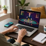 Engaging FABET online gaming session with player betting on live roulette from home