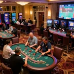 Players enjoying games at a casino floor featuring 5679 exciting tables and vibrant atmosphere.