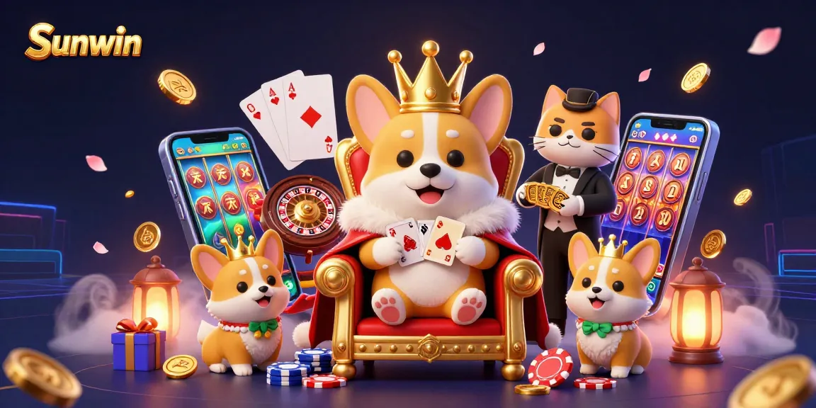 Experience the excitement of Sunwin with vibrant slots and golden casino elements.