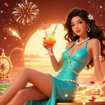 Experience vibrant gaming at OPEN88 COM with mahjong tiles and a festive scene celebrating chance and luck.