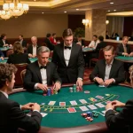 Players strategizing at 789Club's blackjack tables in an upscale casino setting.