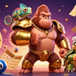 Experience thrilling action with ku88, dynamic casino elements, and colorful gambling icons in a vibrant scene.