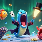 Immerse yourself in motchill's magical casino world with dynamic card tricks and vibrant crypto elements.