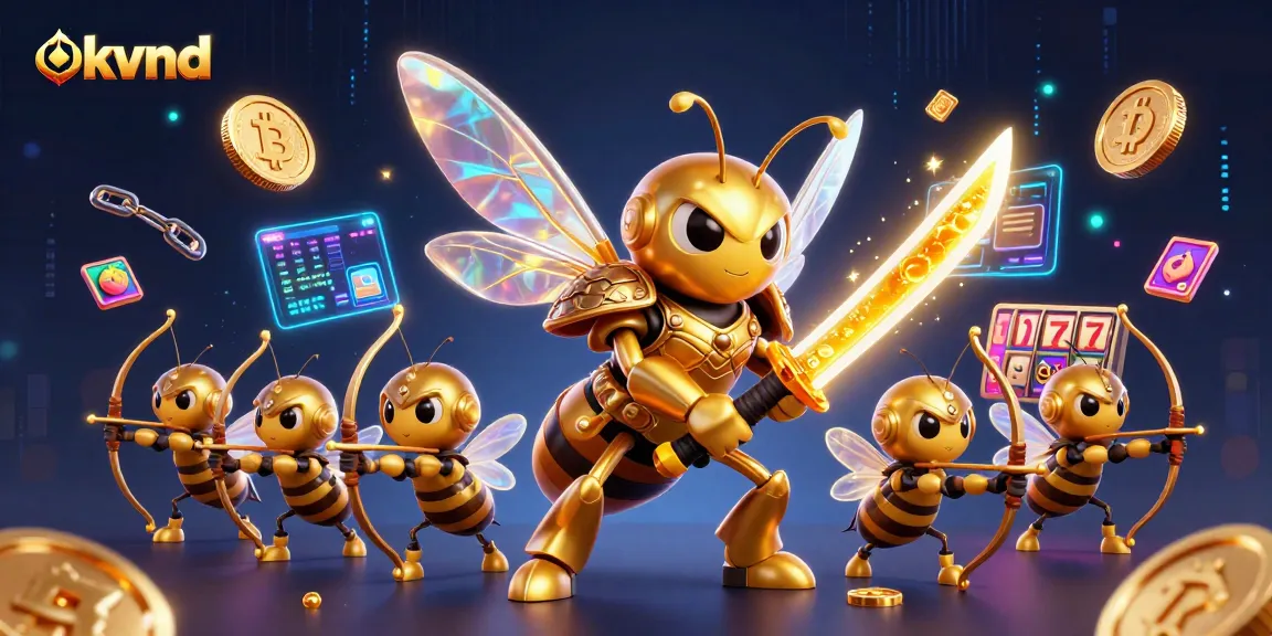 Experience thrilling moments with okvnd in a vibrant 3D casino scene featuring unique slot elements.