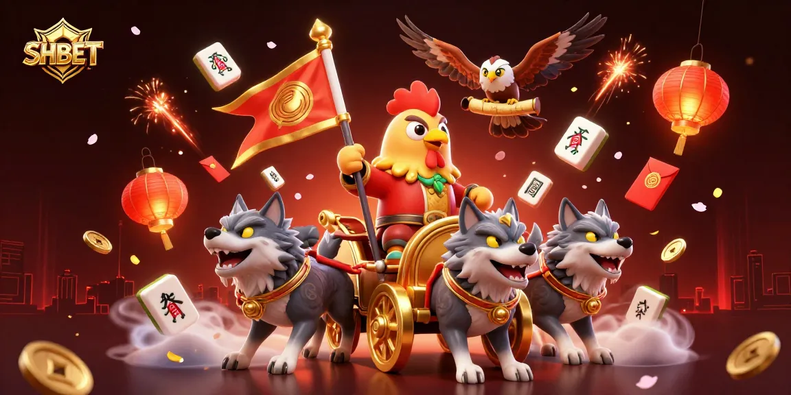 Experience SHBET's thrilling casino gaming in a vibrant, action-packed 3D illustration.
