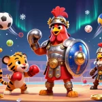 Engage in thrilling gaming with 8e88's dynamic casino illustration featuring vibrant characters and action.