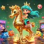 Experience the excitement of f168slot with a vibrant, 3D casino illustration featuring unique characters, game elements, and energy.