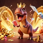 Experience 99win live gaming with exciting cartoon characters and golden treasures amidst vibrant casino elements