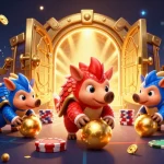Engage with 789Win as rival pangolins roll through poker chips in a vibrant casino scene.