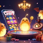 Engage with the dynamic world of okfun88 co, illuminated by a team of glowworms in a vibrant casino scene.