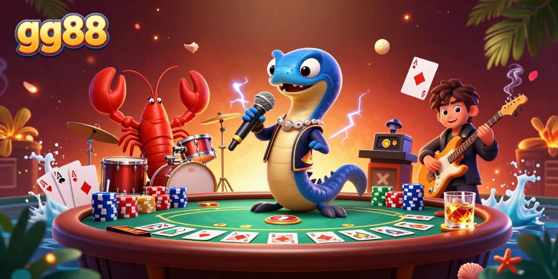 Engage in thrilling online gaming at gg88 with dynamic 3D characters and vibrant casino elements.