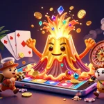 B52CLUB offers players a thrilling slot game experience with golden volcanoes, treasure hunters, and casino elements.