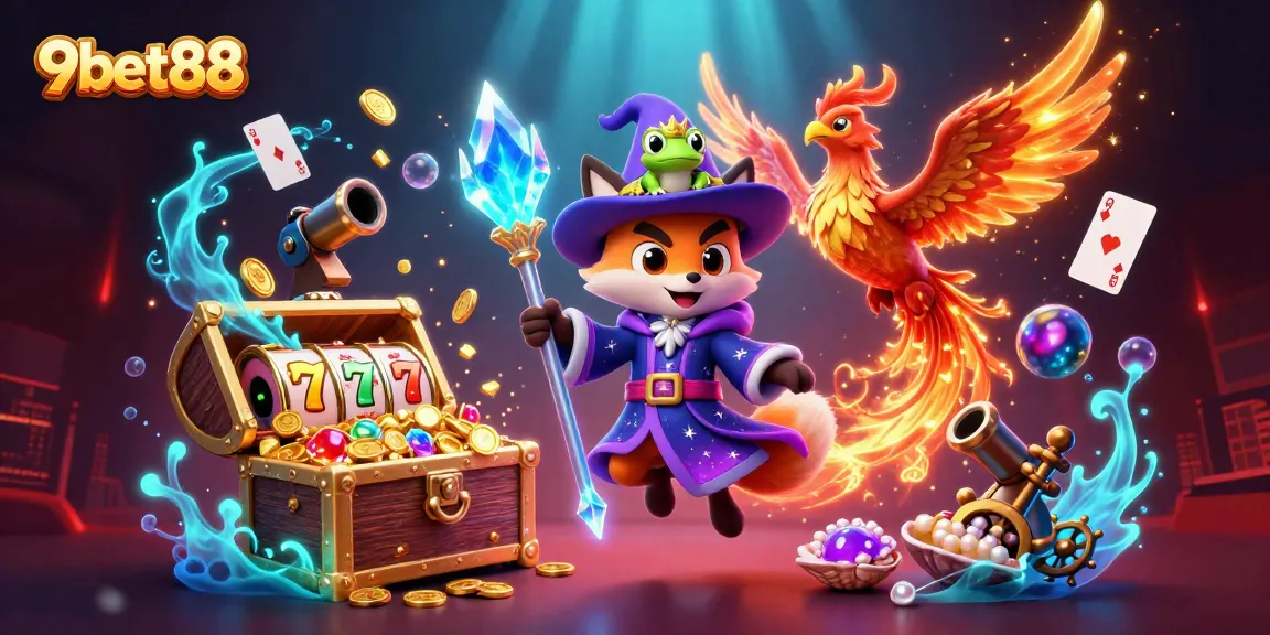Experience thrilling adventures at 9bet88 with mystical characters and vibrant casino elements.