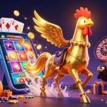 Experience thrilling action on trang chủ F168, featuring a golden rooster in a vibrant casino setting with spectacular gaming elements.