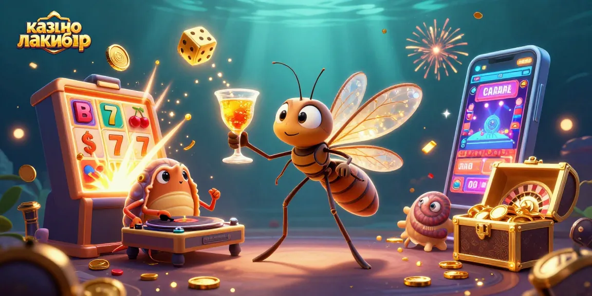 Engage in casino excitement at казино лакибир with a vibrant 3D illustration featuring unique characters and elements.